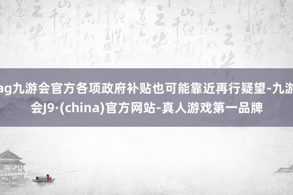 ag九游会官方各项政府补贴也可能靠近再行疑望-九游会J9·(china)官方网站-真人游戏第一品牌