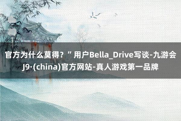 官方为什么莫得？”用户Bella_Drive写谈-九游会J9·(china)官方网站-真人游戏第一品牌