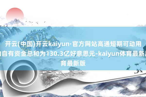 开云(中国)开云kaiyun·官方网站高通短期可动用的自有资金总和为130.3亿好意思元-kaiyun体育最新版