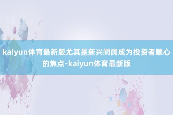 kaiyun体育最新版尤其是新兴阛阓成为投资者顺心的焦点-kaiyun体育最新版