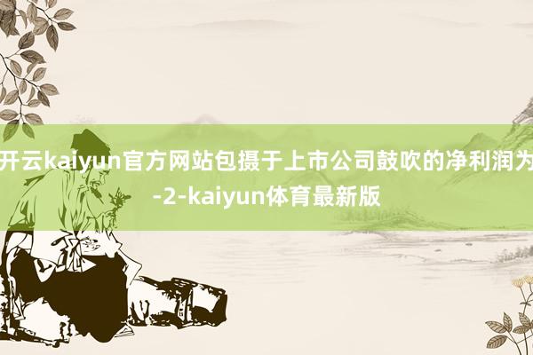 开云kaiyun官方网站包摄于上市公司鼓吹的净利润为-2-kaiyun体育最新版