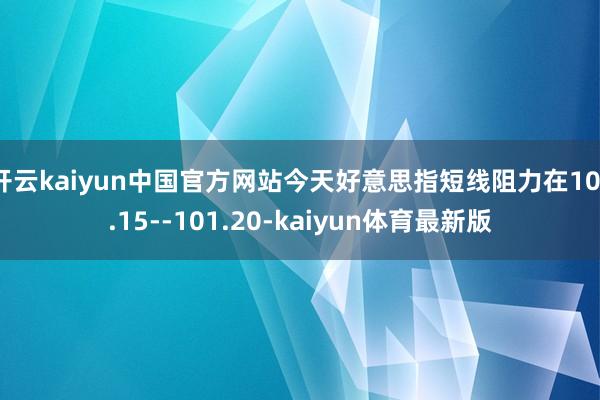 开云kaiyun中国官方网站今天好意思指短线阻力在101.15--101.20-kaiyun体育最新版
